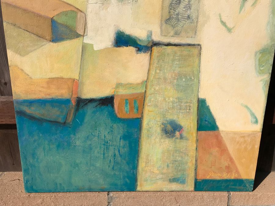 Original Jean Klafs Abstract Expressionist Painting On Canvas Titled 'Abstract' 30 X 40 [Photo 5]