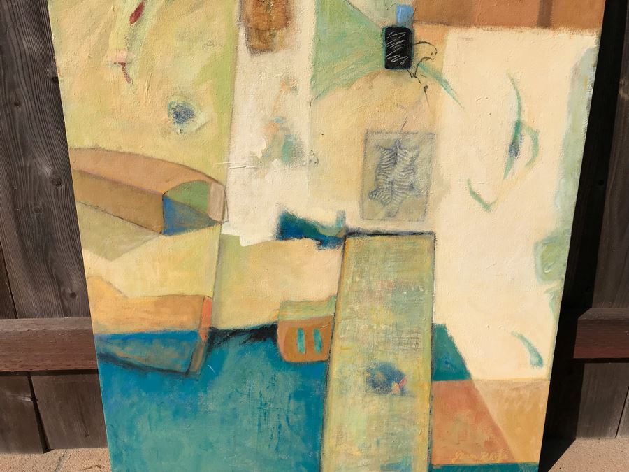 Original Jean Klafs Abstract Expressionist Painting On Canvas Titled 'Abstract' 30 X 40 [Photo 4]