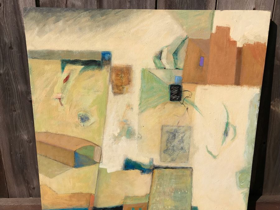 Original Jean Klafs Abstract Expressionist Painting On Canvas Titled 'Abstract' 30 X 40 [Photo 3]