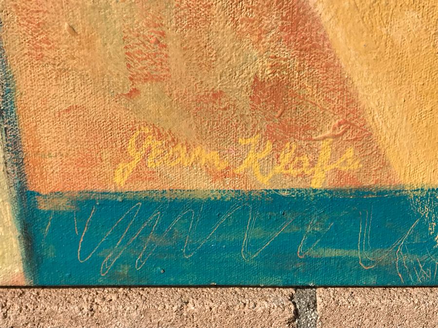 Original Jean Klafs Abstract Expressionist Painting On Canvas Titled 'Abstract' 30 X 40 [Photo 7]