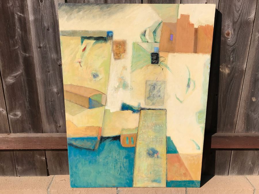 Original Jean Klafs Abstract Expressionist Painting On Canvas Titled 'Abstract' 30 X 40 [Photo 2]