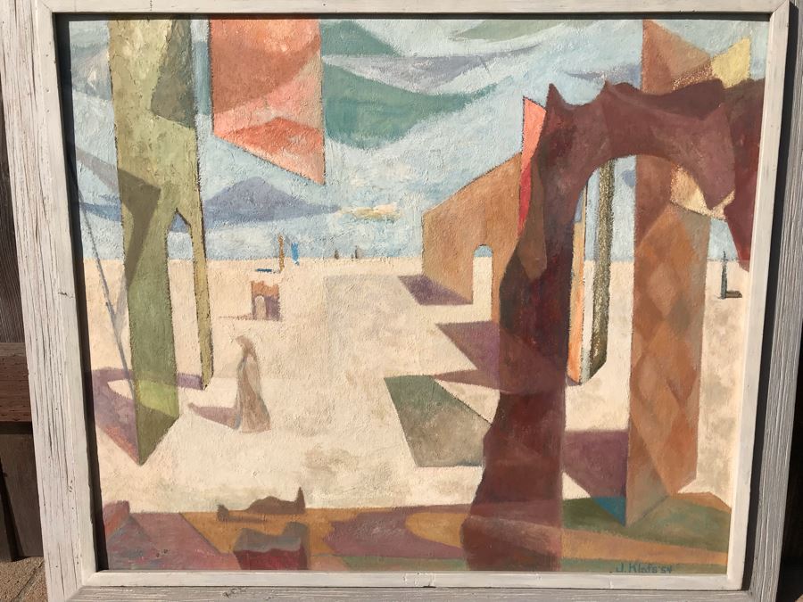 Original Jean Klafs Abstract Expressionist Framed Painting On Board Titled 'Phantasmagoria' 24 X 28 [Photo 3]