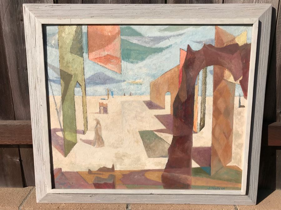 Original Jean Klafs Abstract Expressionist Framed Painting On Board Titled 'Phantasmagoria' 24 X 28 [Photo 2]