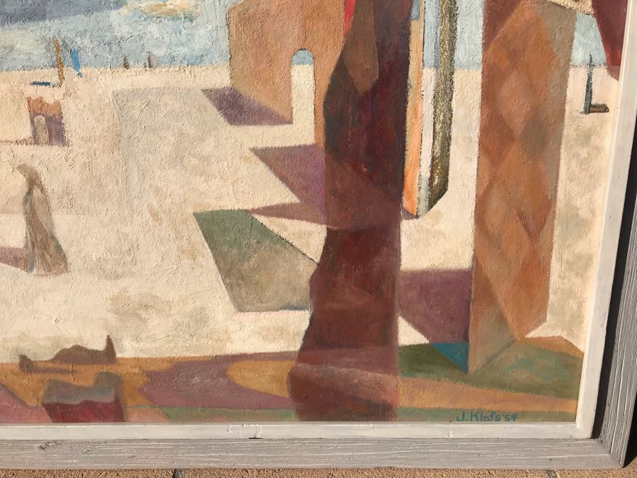 Original Jean Klafs Abstract Expressionist Framed Painting On Board Titled 'Phantasmagoria' 24 X 28 [Photo 5]