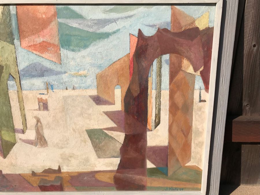 Original Jean Klafs Abstract Expressionist Framed Painting On Board Titled 'Phantasmagoria' 24 X 28 [Photo 4]