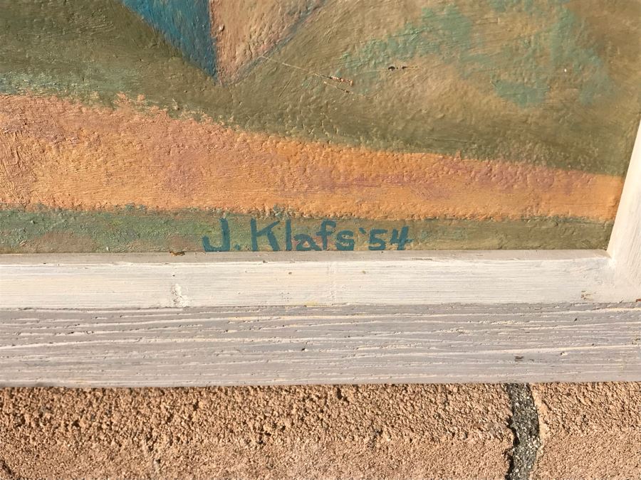 Original Jean Klafs Abstract Expressionist Framed Painting On Board Titled 'Phantasmagoria' 24 X 28 [Photo 8]