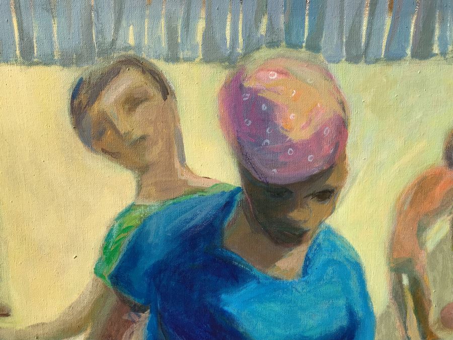 Original Jean Klafs Abstract Expressionist Painting On Canvas Titled 'Spice Island' Unsigned 37 X 50 [Photo 7]