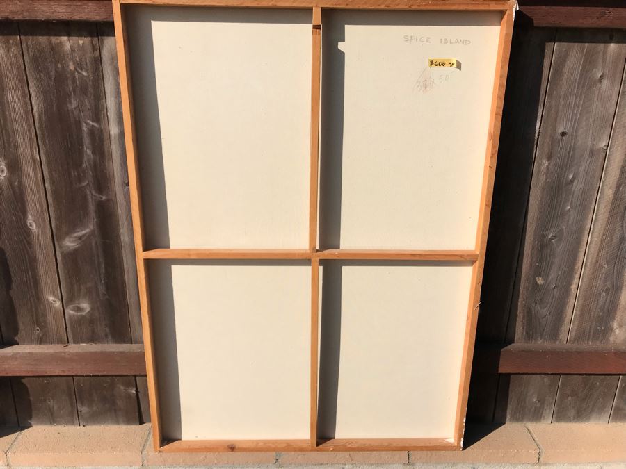 Original Jean Klafs Abstract Expressionist Painting On Canvas Titled 'Spice Island' Unsigned 37 X 50 [Photo 13]