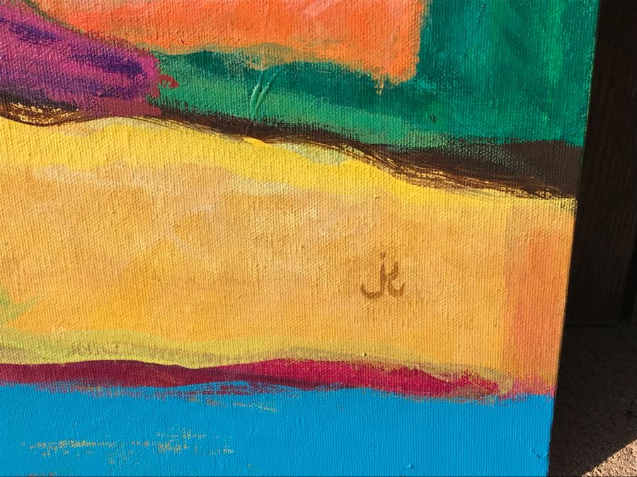 Original Jean Klafs Abstract Expressionist Mixed Media Painting On Canvas 24 X 24 [Photo 7]