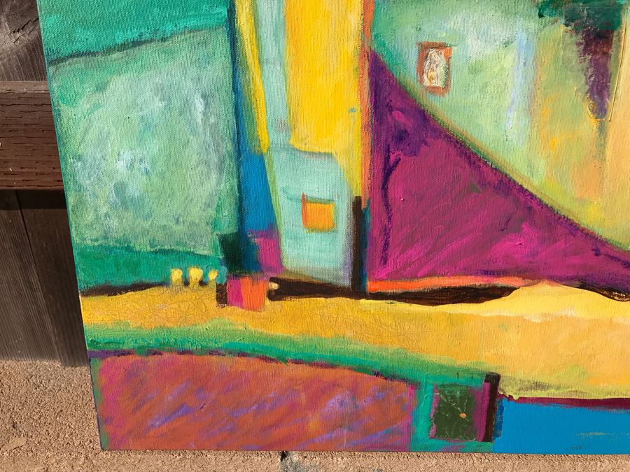 Original Jean Klafs Abstract Expressionist Mixed Media Painting On Canvas 24 X 24 [Photo 5]