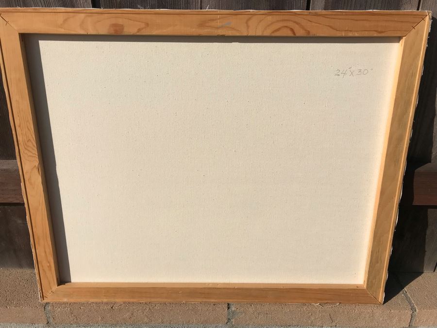 Original Jean Klafs Abstract Expressionist Painting On Canvas Arizon Desert Poolside Landscape 24 X 30 [Photo 7]