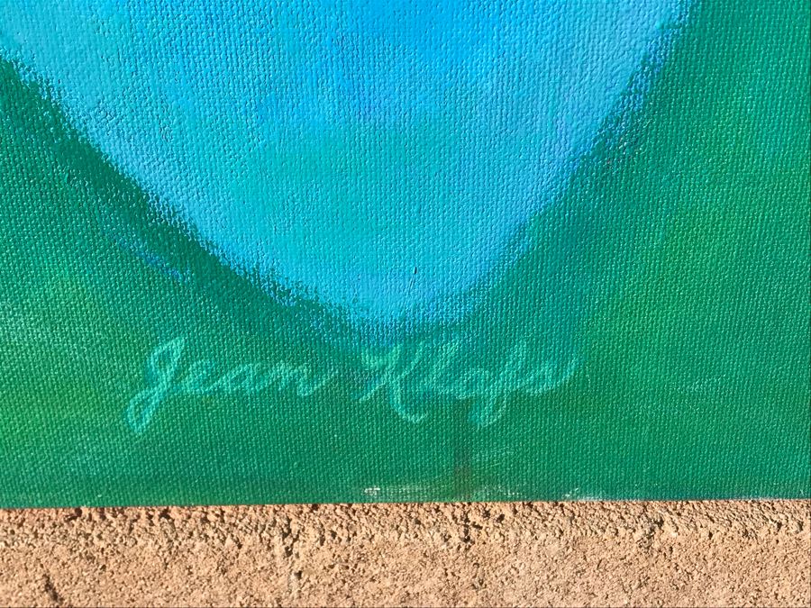 Original Jean Klafs Abstract Expressionist Painting On Canvas Titled 'Reflections' 36 X 24 [Photo 6]