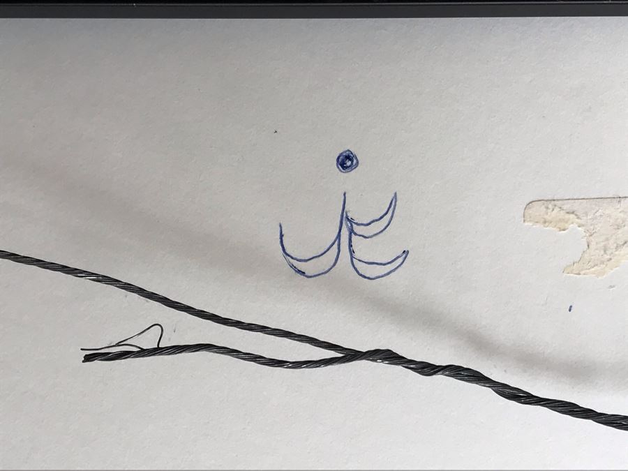 Original Jean Klafs Abstract Expressionist Framed Monotype On Paper Titled 'Blue Sea Urchin' 20 X 16 [Photo 15]