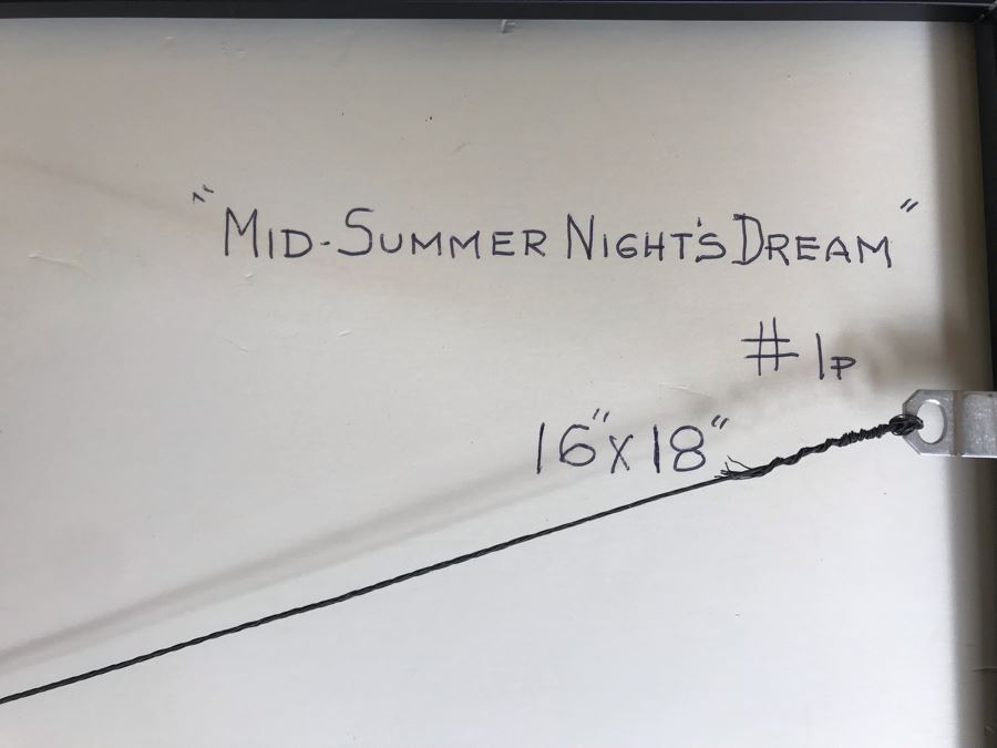 Original Jean Klafs Abstract Expressionist Framed Monotype On Paper Titled 'Mid-Summer Night's Dream' 16 X 18 [Photo 7]