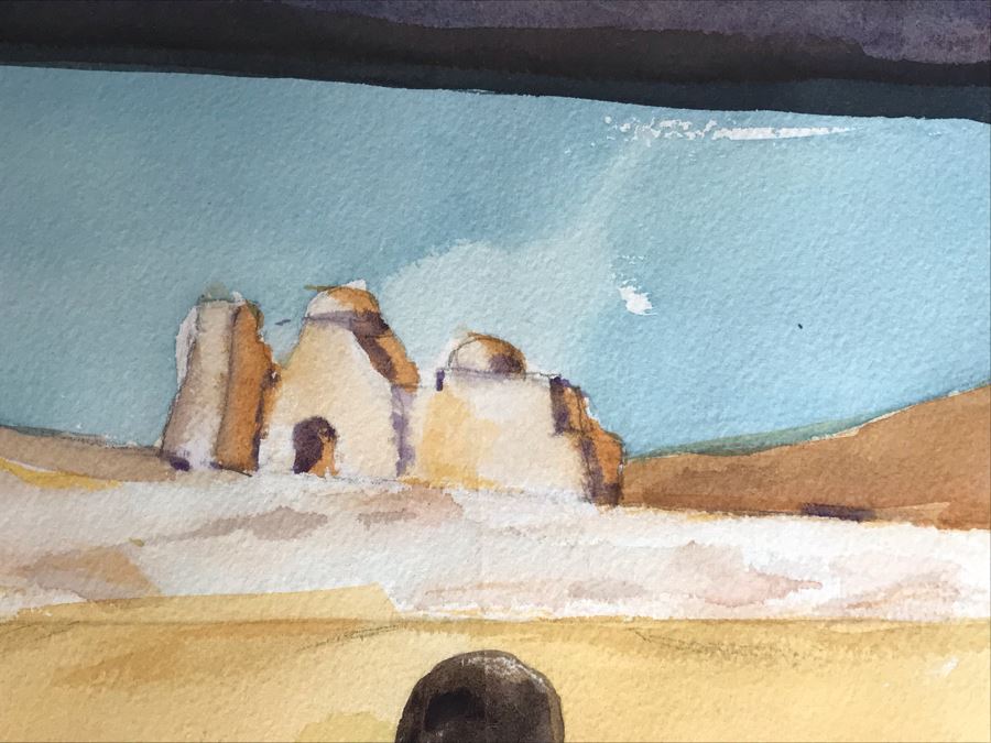 Original Jean Klafs Abstract Expressionist Framed Watercolor Painting On Paper Titled 'Valley Of The Kings' 20.5 X 14 [Photo 8]