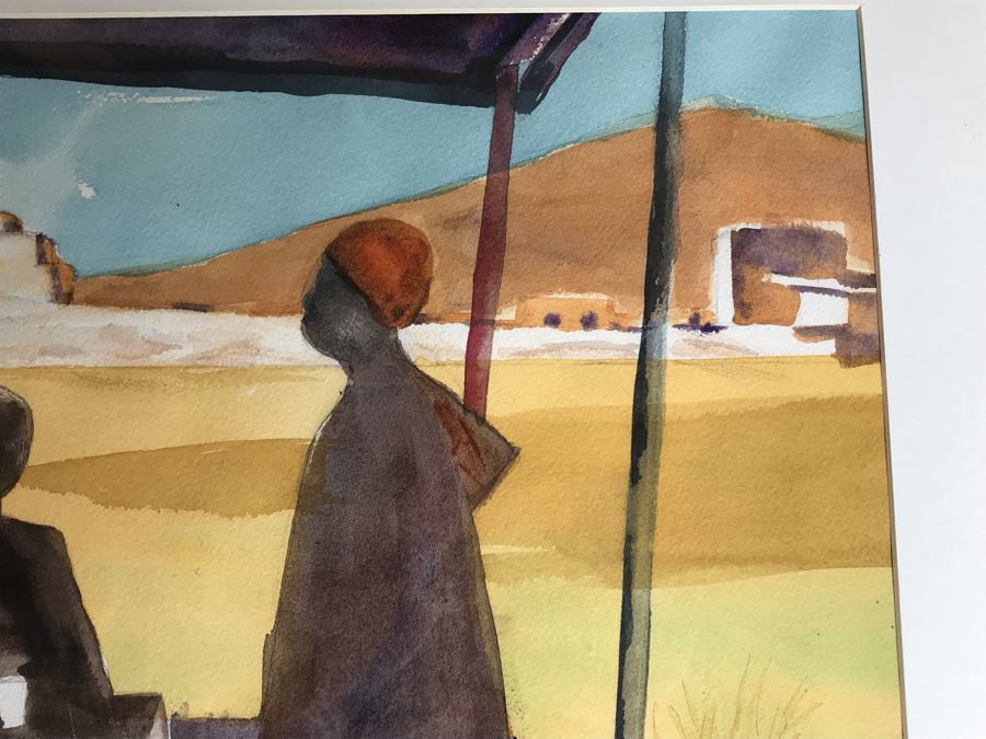 Original Jean Klafs Abstract Expressionist Framed Watercolor Painting On Paper Titled 'Valley Of The Kings' 20.5 X 14 [Photo 6]