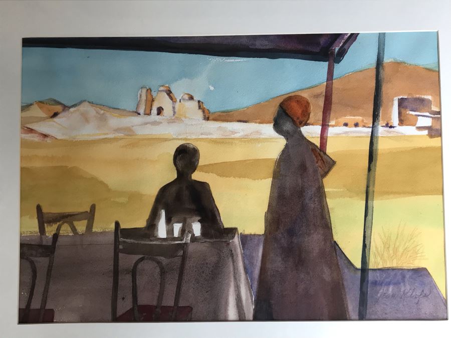 Original Jean Klafs Abstract Expressionist Framed Watercolor Painting On Paper Titled 'Valley Of The Kings' 20.5 X 14 [Photo 3]