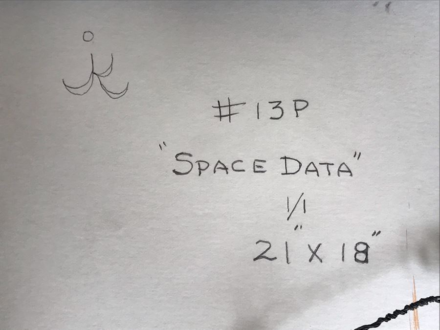 Original Jean Klafs Abstract Expressionist Framed Monotype On Paper Titled 'Space Data' 21 X 18 [Photo 8]