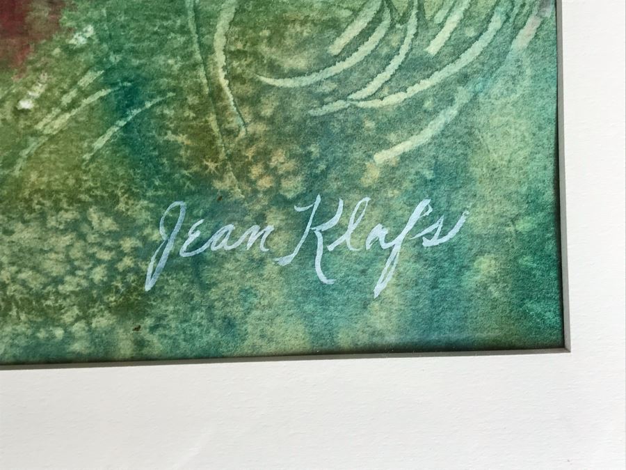 Original Jean Klafs Abstract Expressionist Framed Watercolor Painting On Paper Titled 'Having A Ball' 28 X 21.75 [Photo 8]