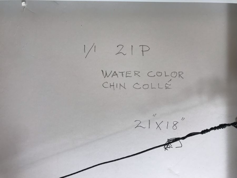 Original Jean Klafs Abstract Expressionist Framed Watercolor Painting On Paper Titled 'Chin Colle' 21 X 18 [Photo 9]