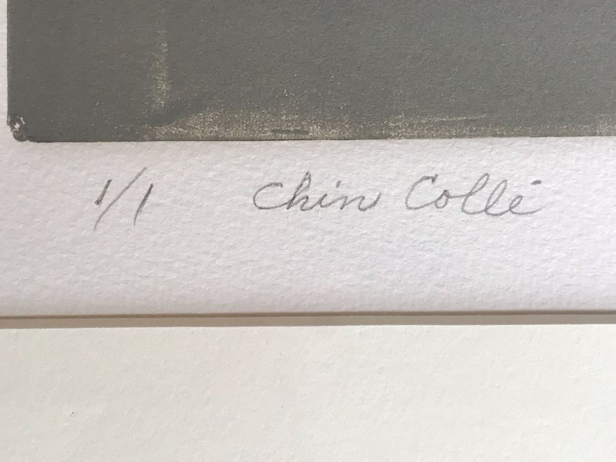 Original Jean Klafs Abstract Expressionist Framed Watercolor Painting On Paper Titled 'Chin Colle' 21 X 18 [Photo 8]