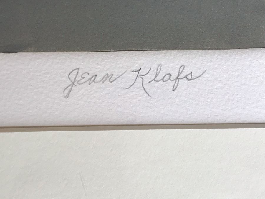 Original Jean Klafs Abstract Expressionist Framed Watercolor Painting On Paper Titled 'Chin Colle' 21 X 18 [Photo 7]