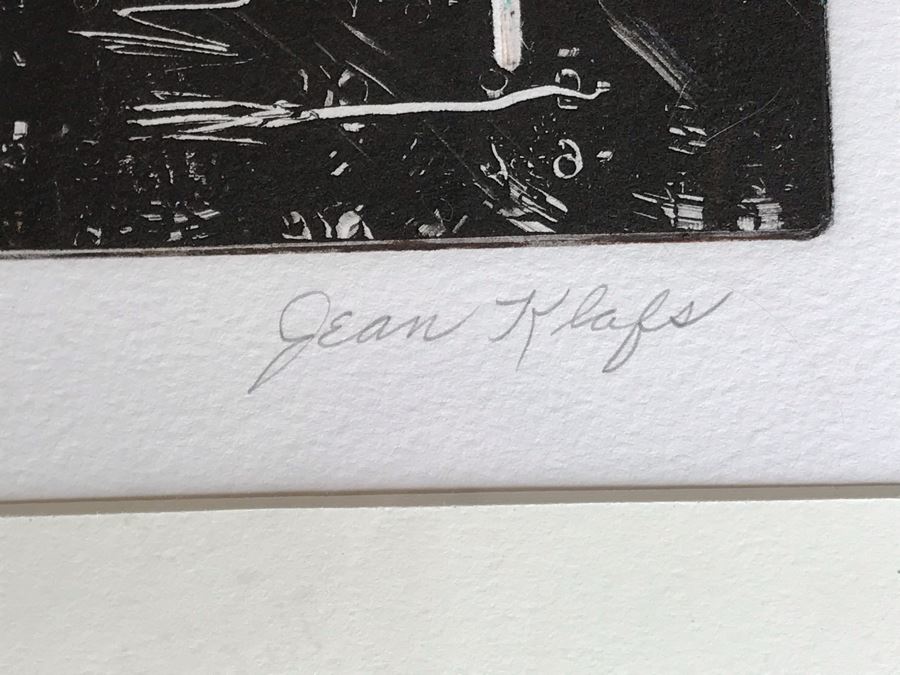 Original Jean Klafs Abstract Expressionist Framed Monotype On Paper Titled 'Herbs' 21 X 18 [Photo 7]