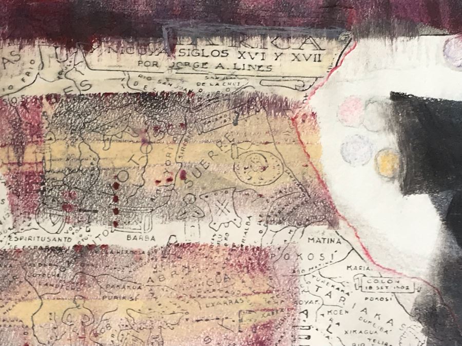 Original Jean Klafs Abstract Expressionist Framed Monotype On Paper Titled 'Costa Rica' 18 X 21 [Photo 5]