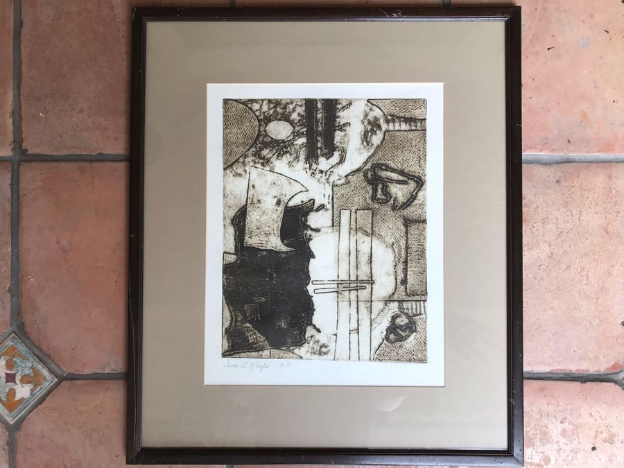 Artist Proof Jean Klafs Abstract Expressionist Framed Artwork On Paper Titled 'Colograph' 24 X 20.5 [Photo 2]