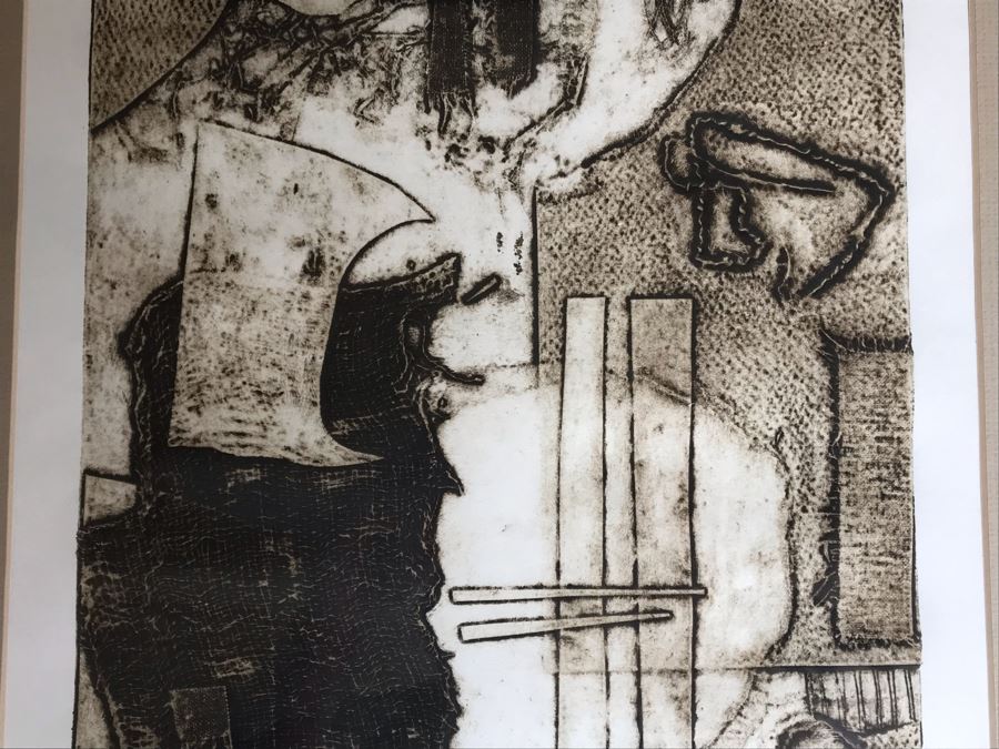 Artist Proof Jean Klafs Abstract Expressionist Framed Artwork On Paper Titled 'Colograph' 24 X 20.5 [Photo 5]