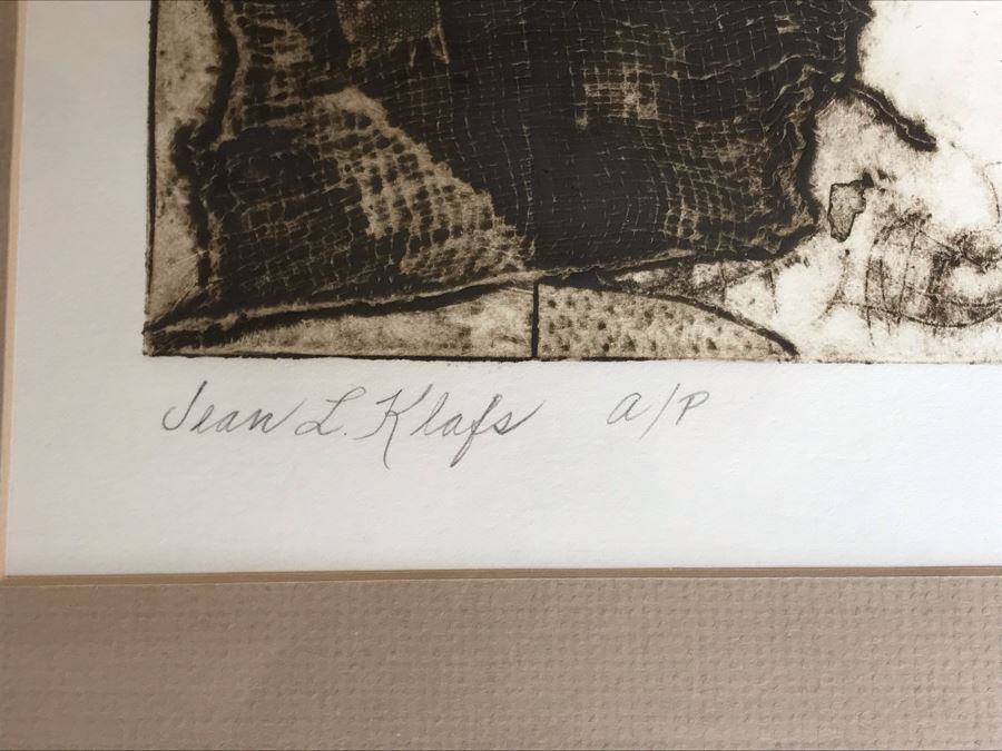 Artist Proof Jean Klafs Abstract Expressionist Framed Artwork On Paper Titled 'Colograph' 24 X 20.5 [Photo 3]