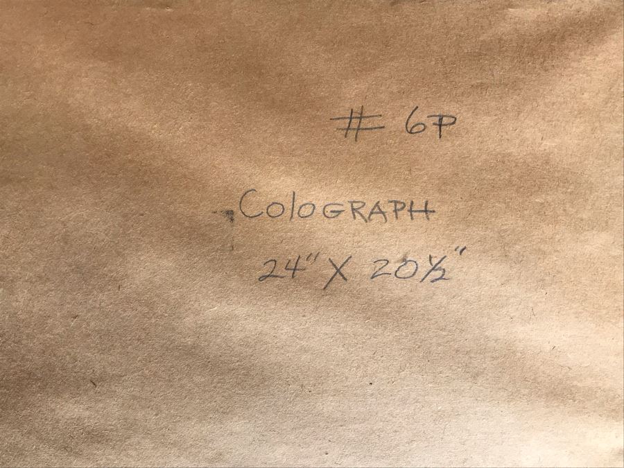 Artist Proof Jean Klafs Abstract Expressionist Framed Artwork On Paper Titled 'Colograph' 24 X 20.5 [Photo 7]