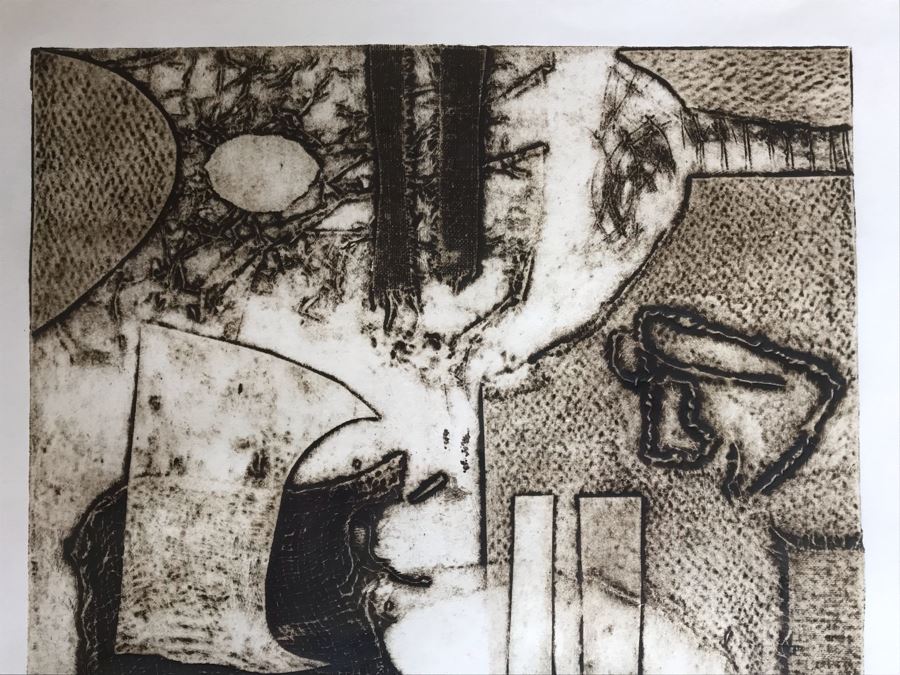 Artist Proof Jean Klafs Abstract Expressionist Framed Artwork On Paper Titled 'Colograph' 24 X 20.5 [Photo 6]