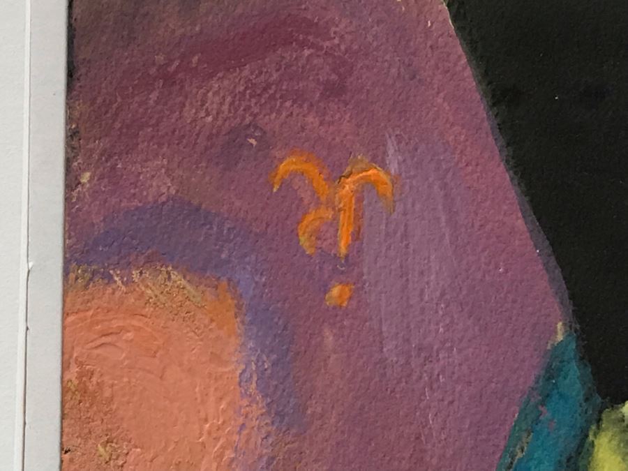 Original Jean Klafs Abstract Expressionist Framed Painting On Paper Titled 'Prosit' 23 X 19 [Photo 6]