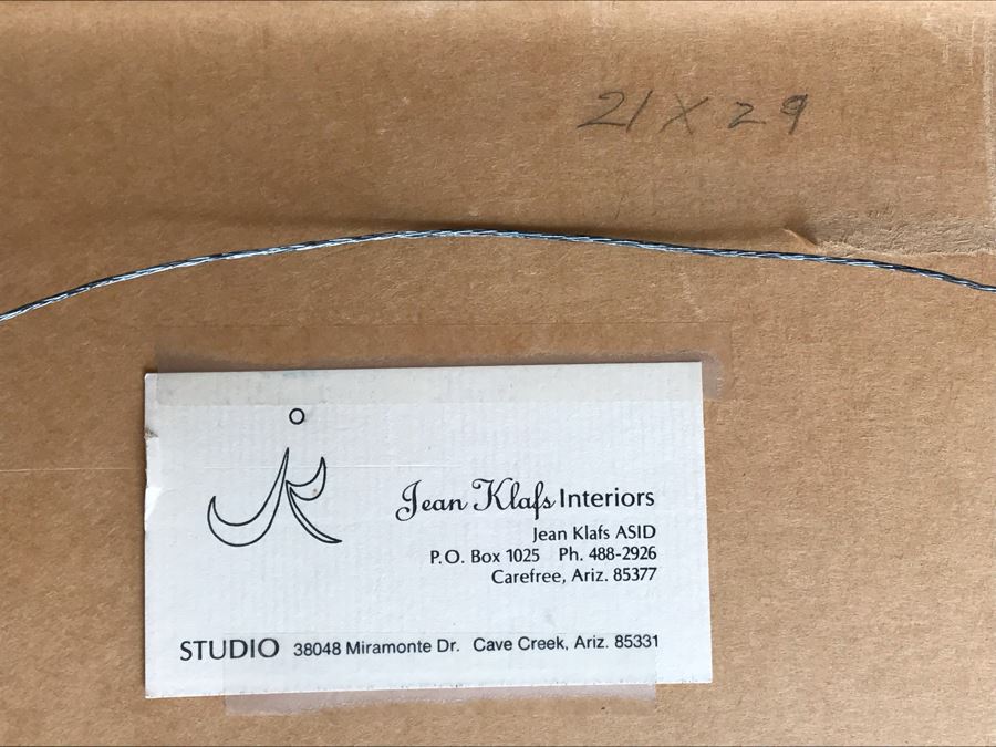 Original Jean Klafs Abstract Expressionist Framed Watercolor Painting On Paper 21 X 29 [Photo 9]