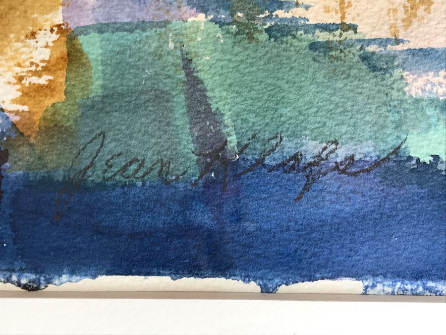 Original Jean Klafs Abstract Expressionist Framed Watercolor Painting On Paper 21 X 29 [Photo 8]