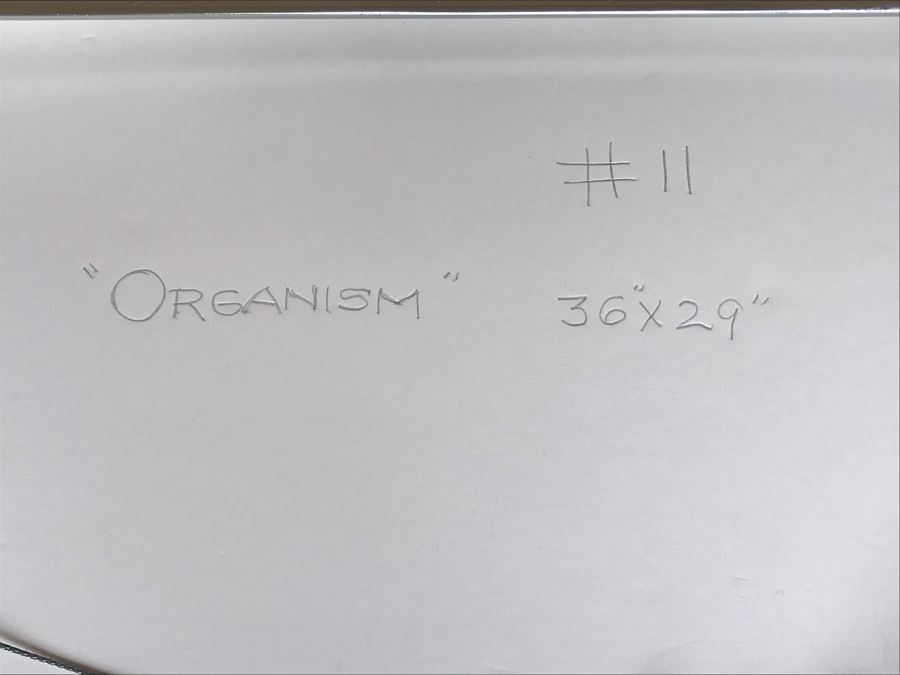 Original Jean Klafs Abstract Expressionist Framed Watercolor Painting On Paper Titled 'Organism' 36 X 29 [Photo 9]