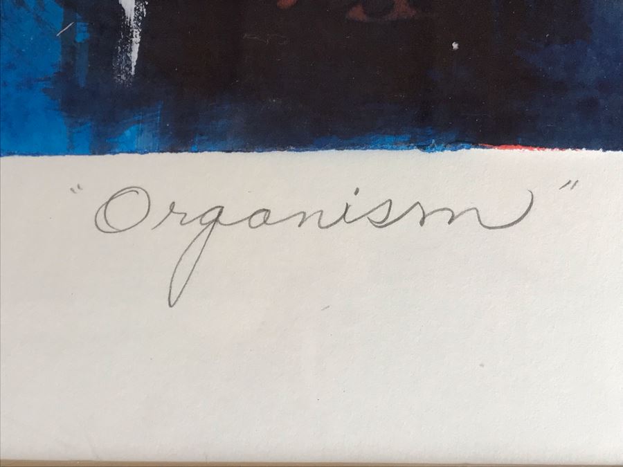 Original Jean Klafs Abstract Expressionist Framed Watercolor Painting On Paper Titled 'Organism' 36 X 29 [Photo 4]