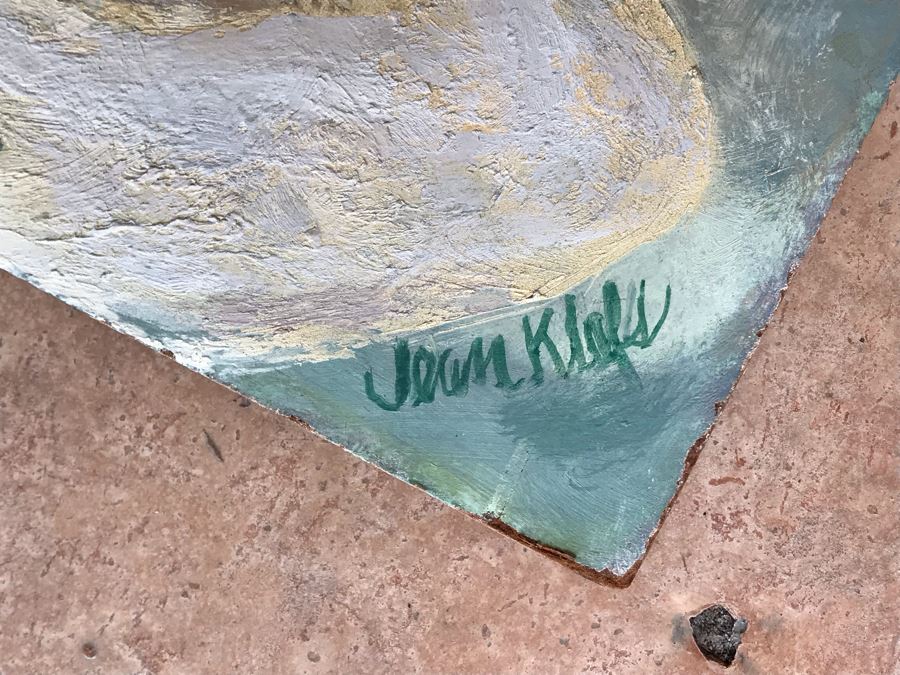 Original Jean Klafs Abstract Expressionist Painting On Board Titled 'Moods In Ironstone' 29 X 14 [Photo 5]