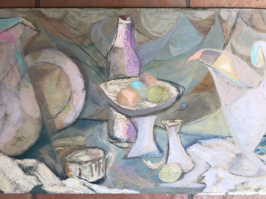 Original Jean Klafs Abstract Expressionist Painting On Board Titled 'Moods In Ironstone' 29 X 14 [Photo 3]