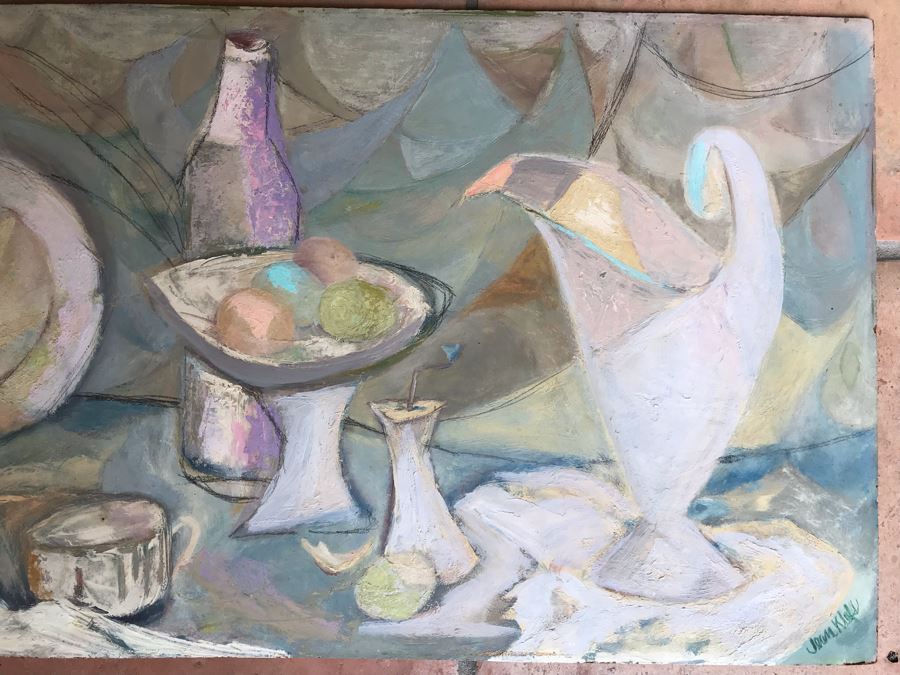 Original Jean Klafs Abstract Expressionist Painting On Board Titled 'Moods In Ironstone' 29 X 14 [Photo 4]