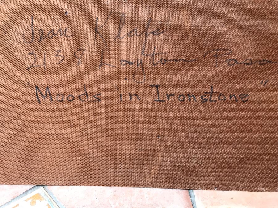 Original Jean Klafs Abstract Expressionist Painting On Board Titled 'Moods In Ironstone' 29 X 14 [Photo 8]