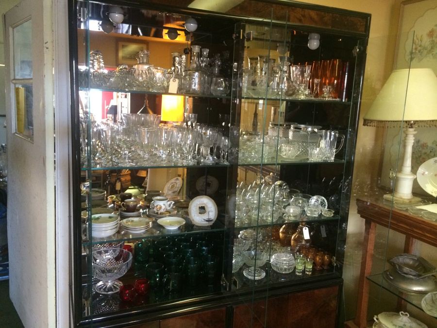Huge Glass Crystal Lot - Entire Contents of China Cabinet [Photo 1]