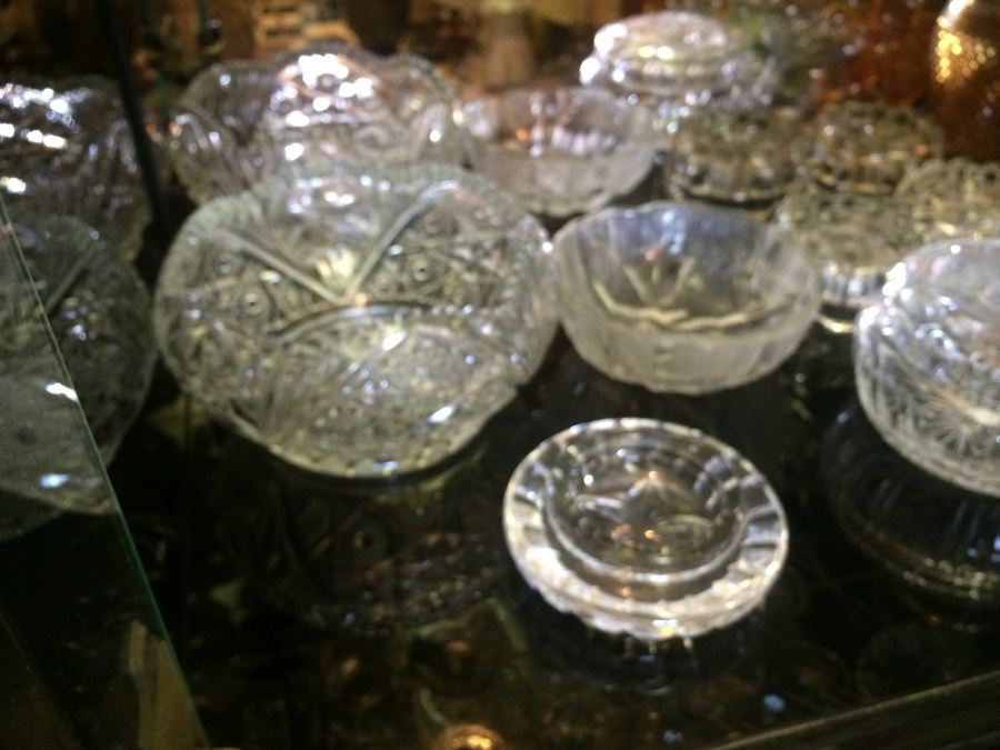 Huge Glass Crystal Lot - Entire Contents of China Cabinet [Photo 19]