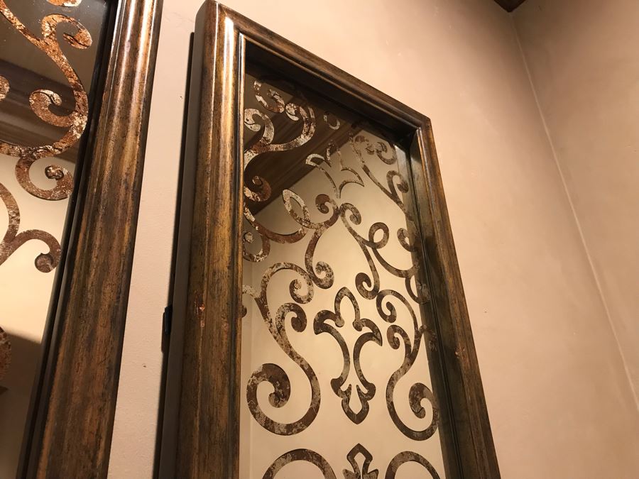 Pair Of Maitland-Smith Designer Wall Mirrors Each Measures 12W X 5'H [Photo 7]