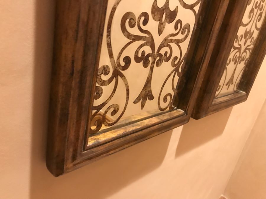 Pair Of Maitland-Smith Designer Wall Mirrors Each Measures 12W X 5'H [Photo 8]