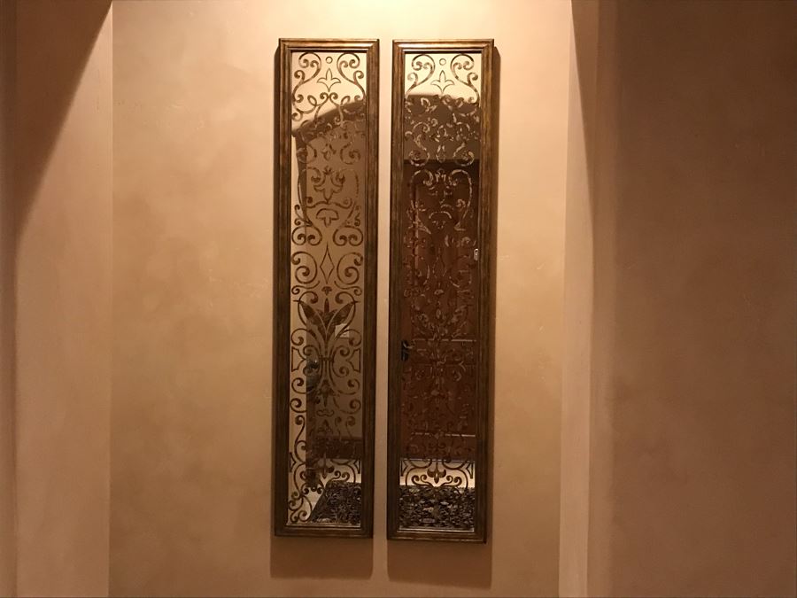 Pair Of Maitland-Smith Designer Wall Mirrors Each Measures 12W X 5'H [Photo 3]