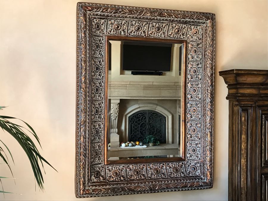 Pair Of Decorative Lightweight (Not Wood) Designer Beveled Glass Mirrors By Stein World, Inc. 41 X 53 Pair Retails $1,340 [Photo 4]