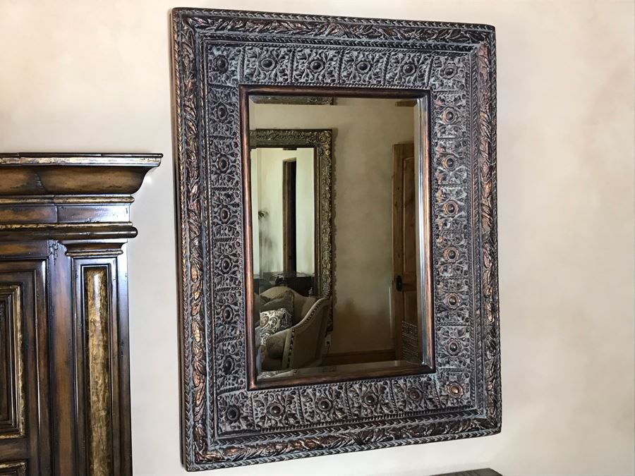 Pair Of Decorative Lightweight (Not Wood) Designer Beveled Glass Mirrors By Stein World, Inc. 41 X 53 Pair Retails $1,340 [Photo 14]