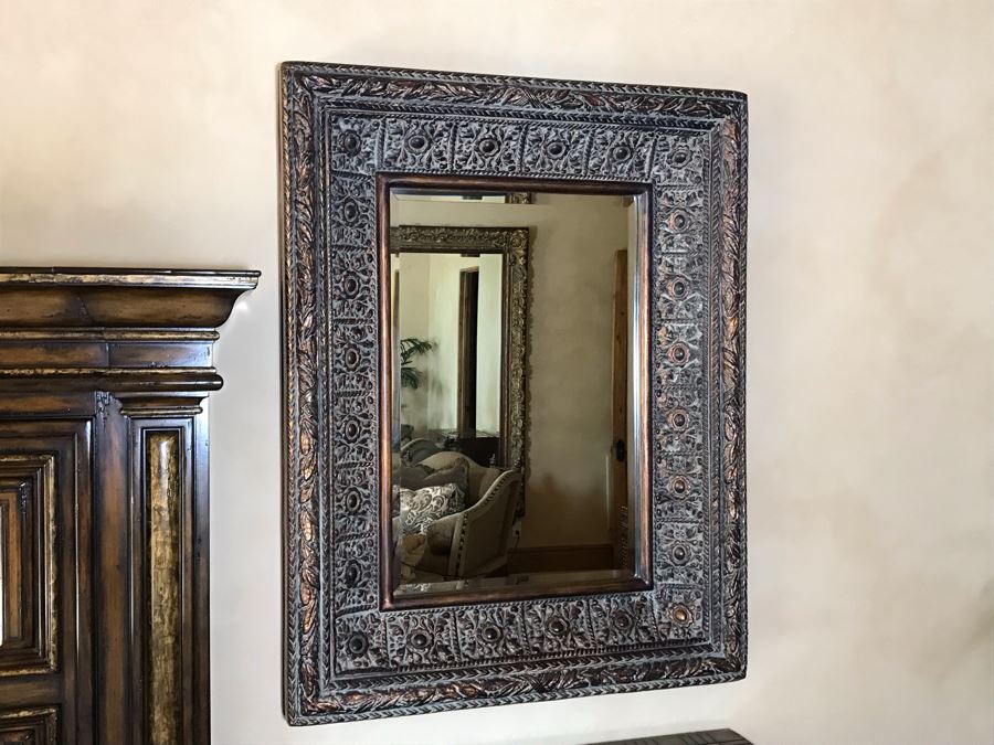 Pair Of Decorative Lightweight (Not Wood) Designer Beveled Glass Mirrors By Stein World, Inc. 41 X 53 Pair Retails $1,340 [Photo 13]